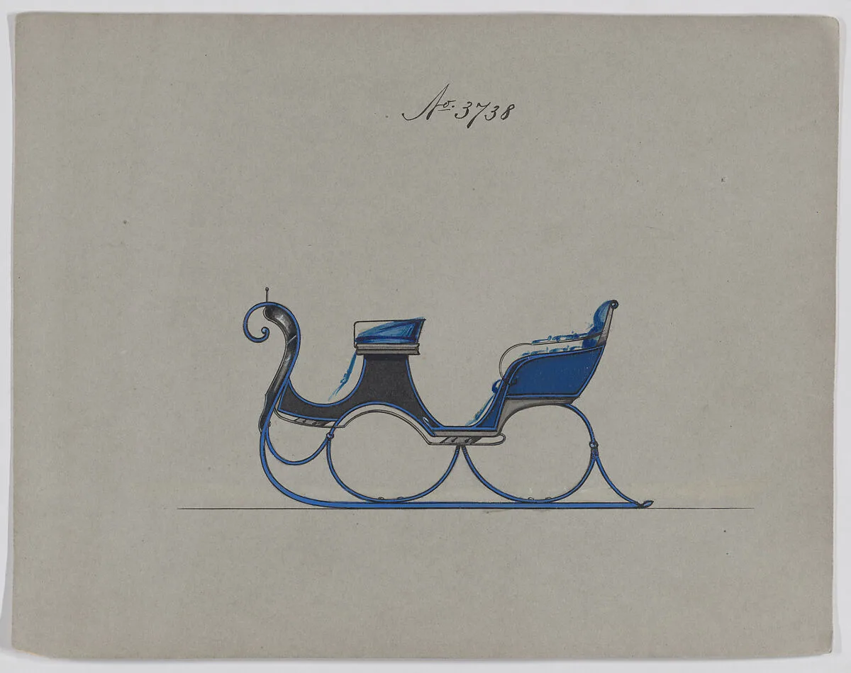Design for Drop Center Cabriolet Sleigh, no. 3738 — Brewster & Co.