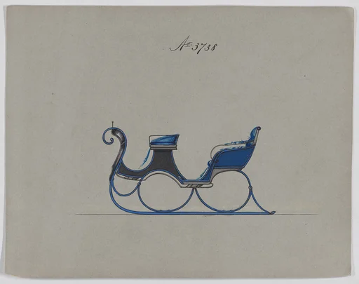 Design for Drop Center Cabriolet Sleigh, no. 3738