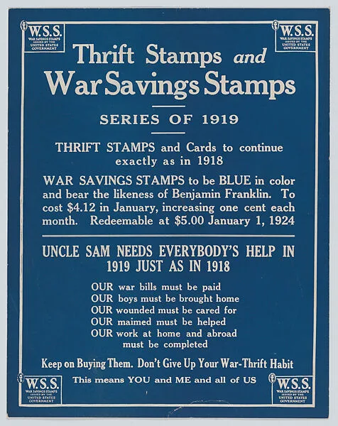 Thrift stamps and war savings stamps — Anonymous, American, 20th century