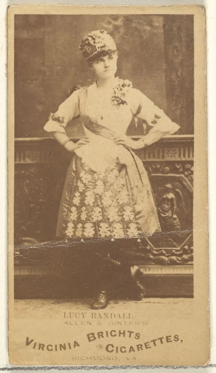 Lucy Randall, from the Actors and Actresses series (N45, Type 1) for Virginia Brights Cigarettes — Allen & Ginter