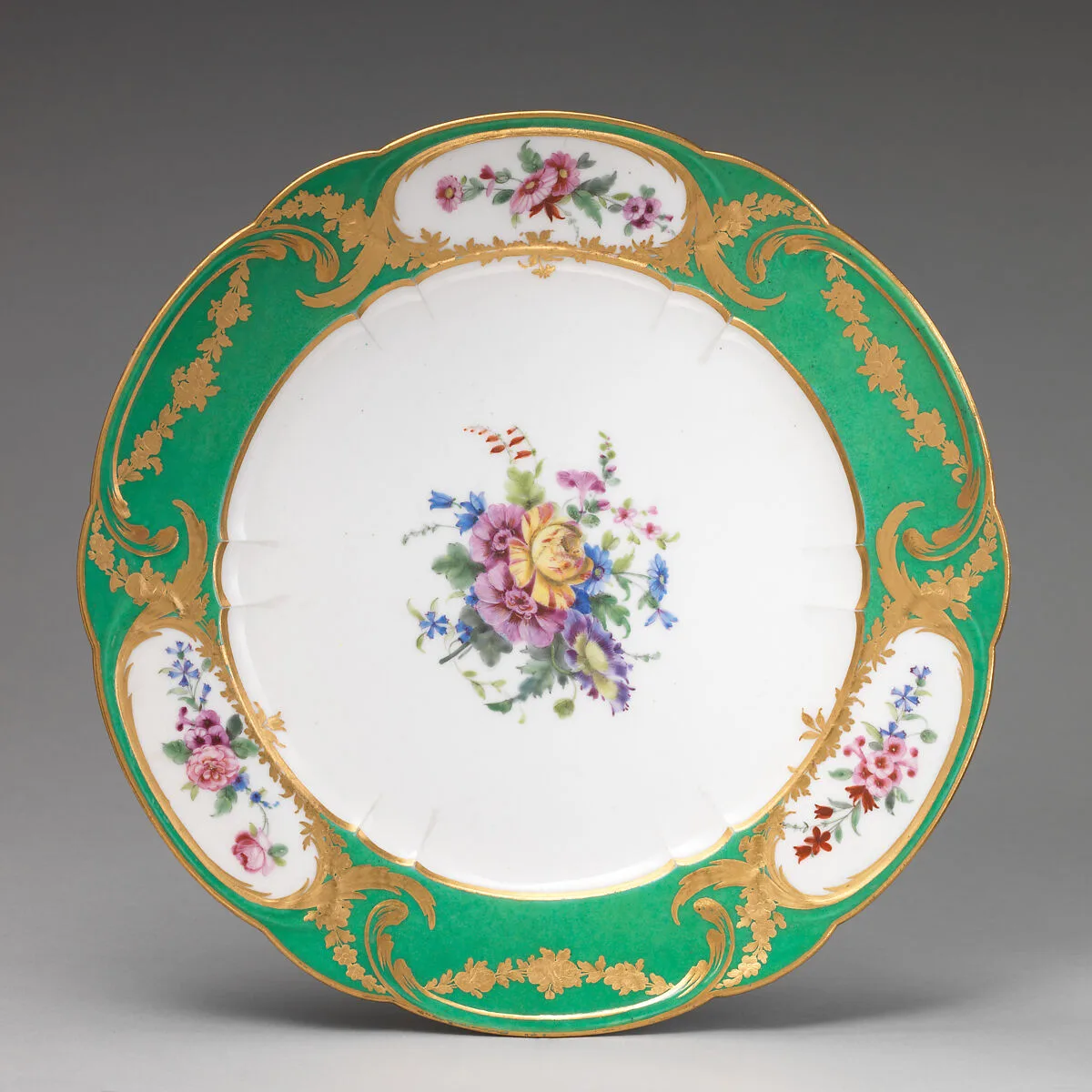 Plate (assiette à palmes) (1 of 102) (part of a service) — Sèvres Manufactory|Michel-Gabriel Commelin