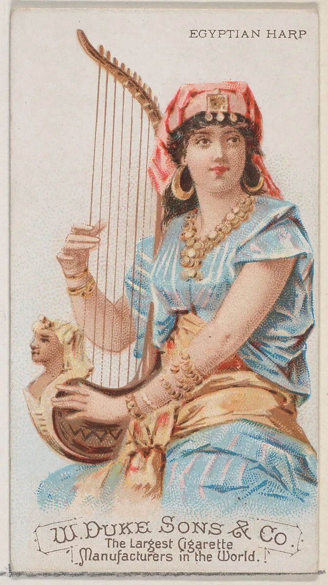 Egyptian Harp, from the Musical Instruments series (N82) for Duke brand cigarettes — W. Duke, Sons & Co.|Schumacher & Ettlinger