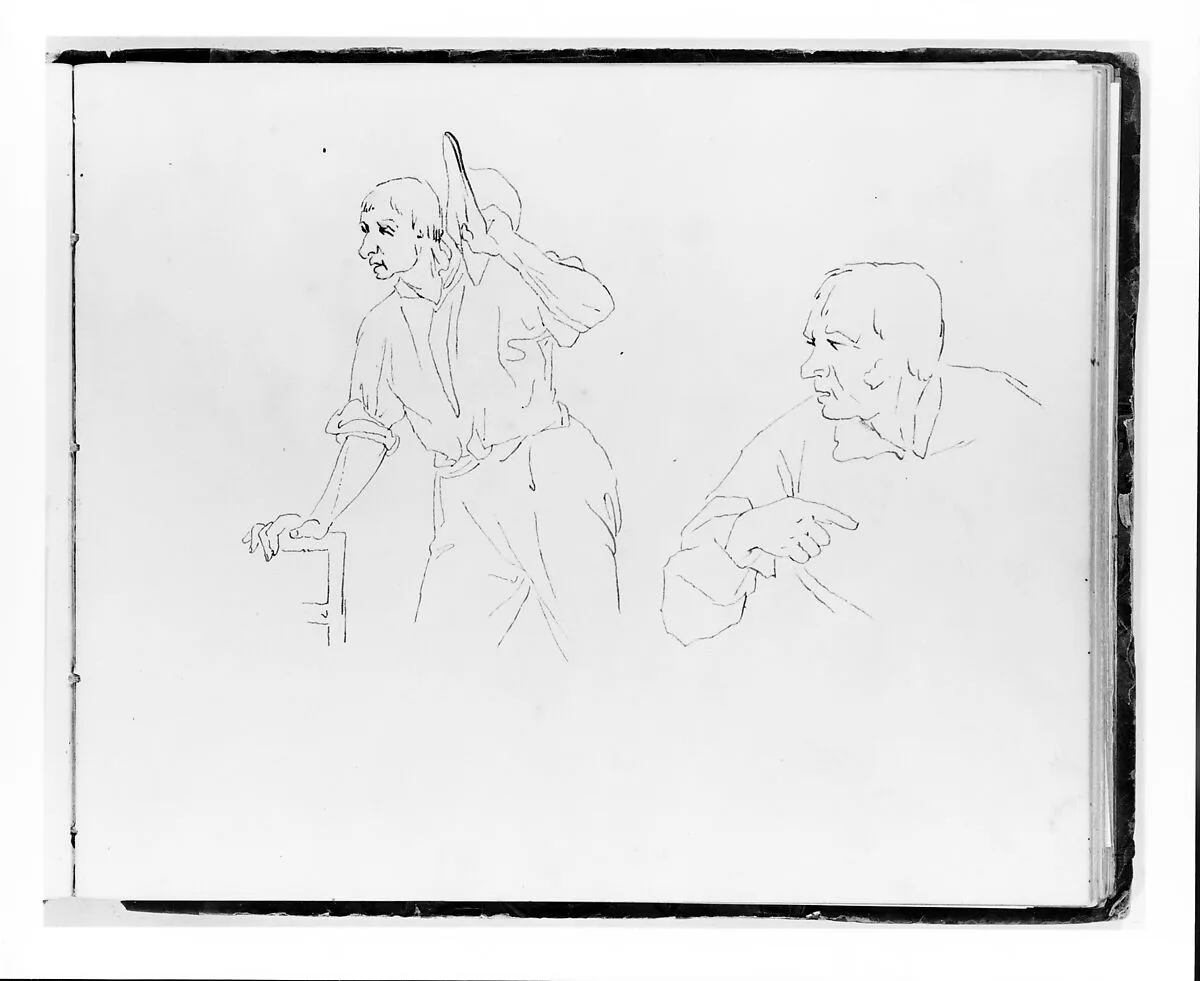 Two Studies of a Man (from sketchbook) — Francis William Edmonds
