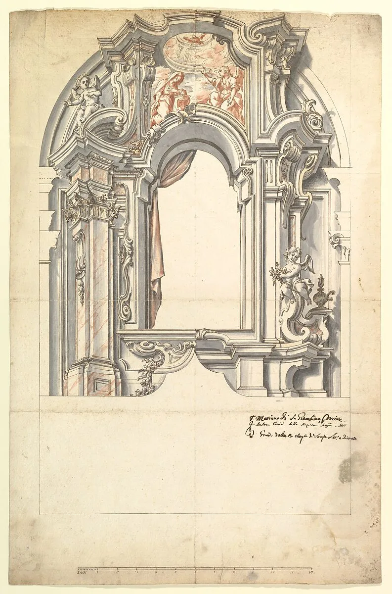 Two Alternate Designs for an Altar (?) — Anonymous, Italian, Piedmontese, 18th century
