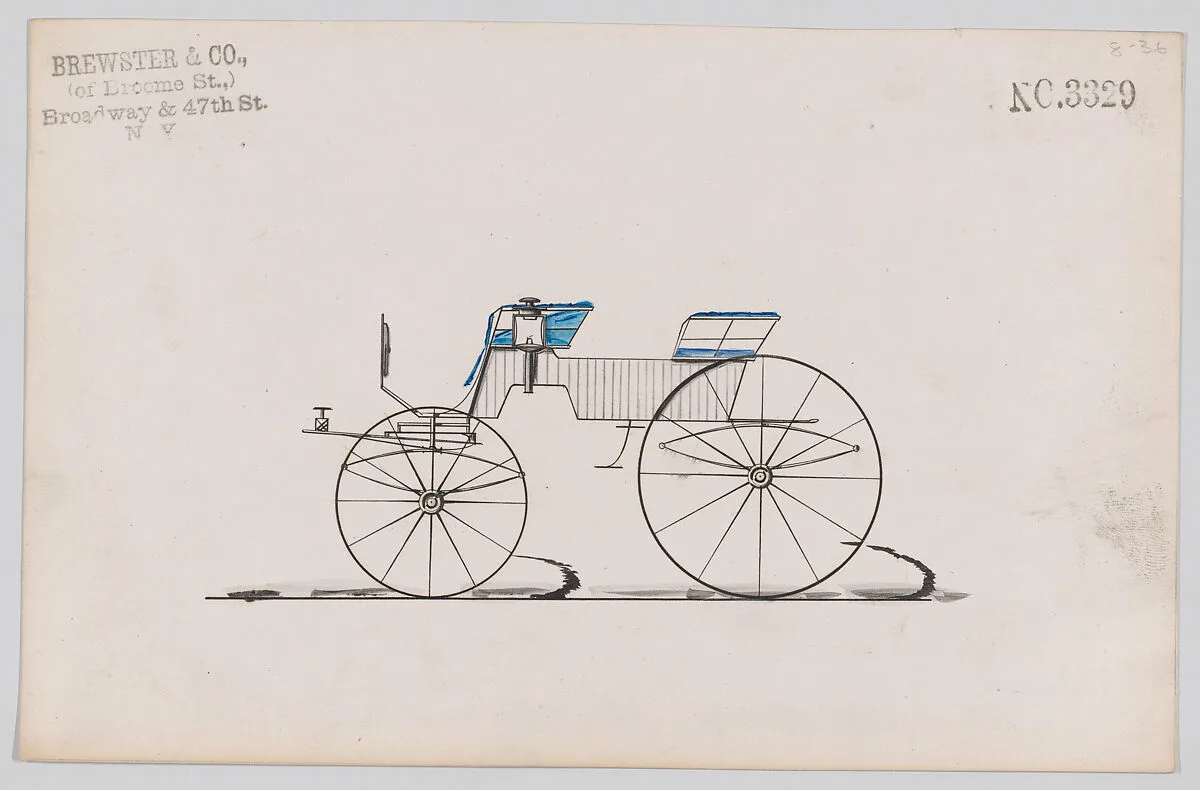 Design for 4 seat Phaeton, no top, no. 3329 — Brewster & Co.