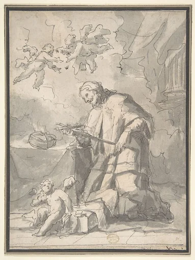 Saint John Nepomucen Venerating a Crucifix