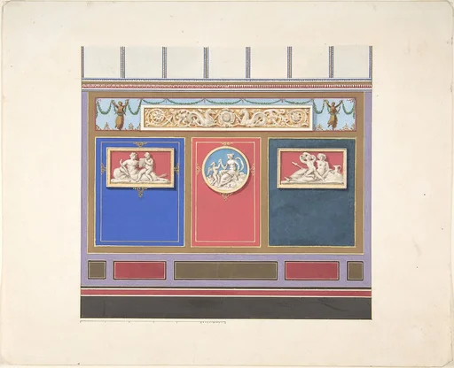 Painted Wall Decor Featuring Three Medallions