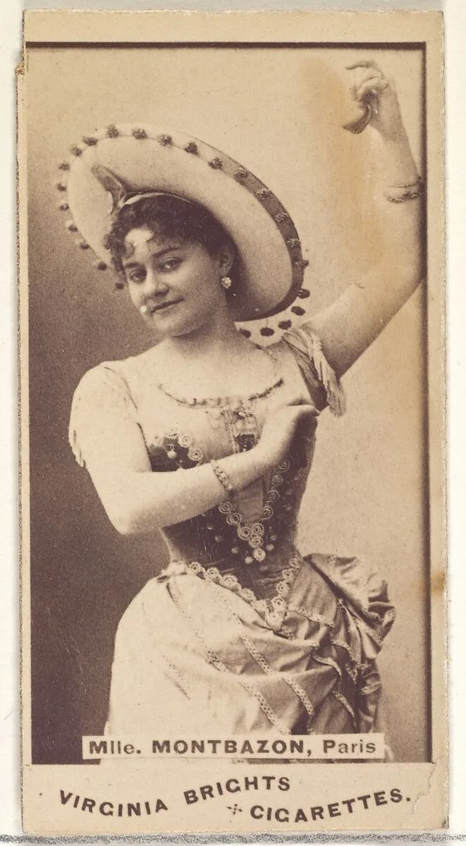 Mlle. Montbazon, Paris, from the Actors and Actresses series (N45, Type 1) for Virginia Brights Cigarettes — Allen & Ginter