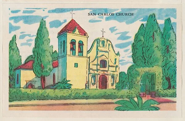 San Carlos Church, bakery card from the Missions series (D39-6), issued by the Gordon Bread Company — Gordon Bread Company