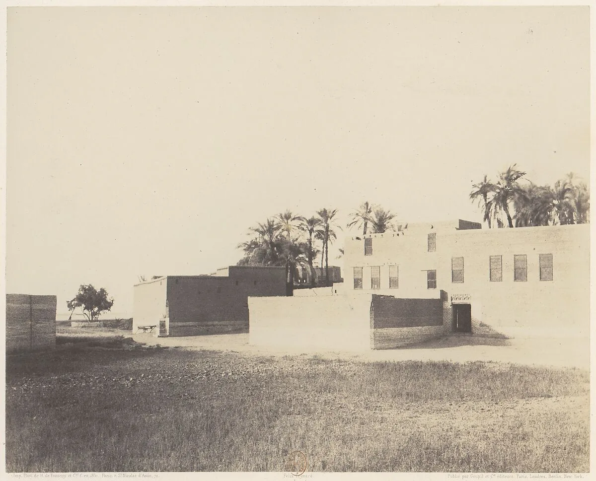 Syout, Habitations Arabes sur le Bord du Nil — Félix Teynard|Imprimerie Photographique de H. de Fonteny et Cie