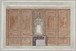 The Breakers: unidentified room, wall panelling design with mantelpiece — Ogden Codman, Jr.|Ogden Codman, Jr.