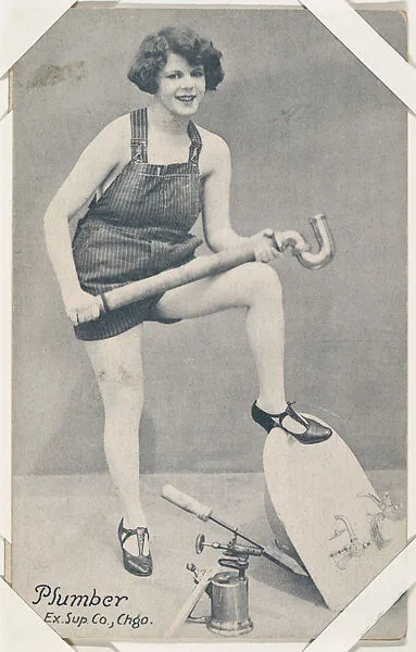 Actress in costume as plumber (W423) — Unknown