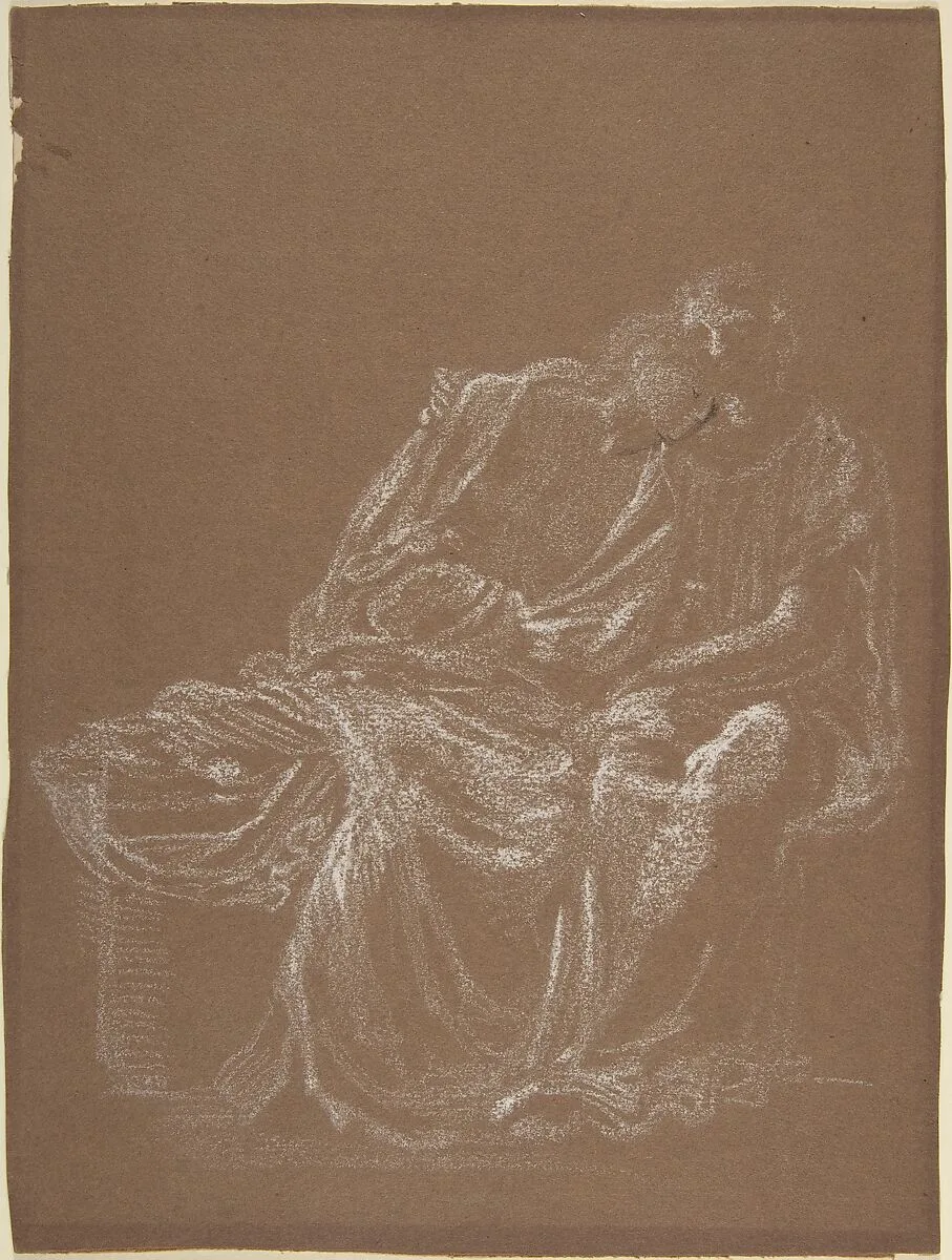 A Seated Couple, Embracing — Sir Edward Burne-Jones