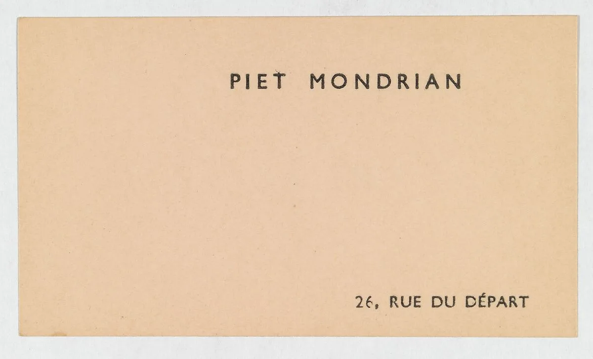 Piet Mondrian, calling card — Anonymous