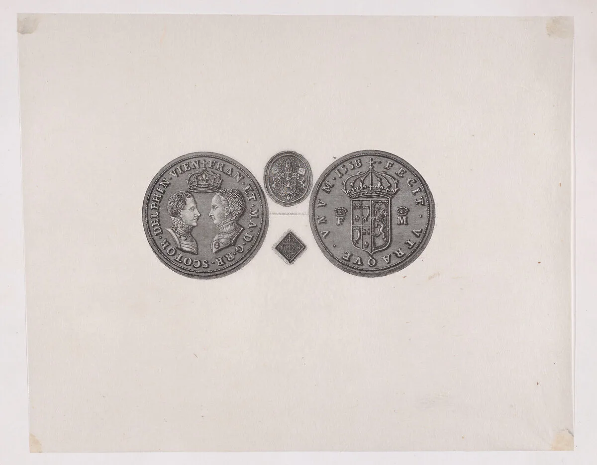 Medal commemorating the marriage of Mary, Queen of Scots to the Dauphin Francis of France, with Mary's privy seal and signet ring — Mary, Queen of Scots|John West