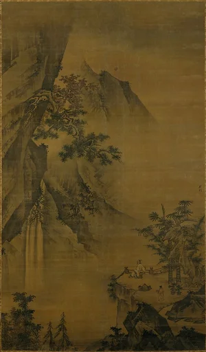 明 鍾禮 觀瀑圖 軸|Li Bai gazing at the waterfall on Mount Lu