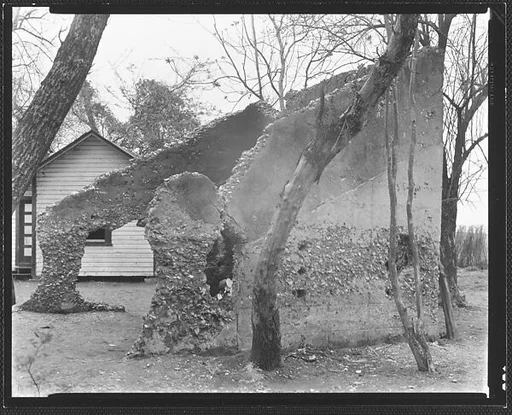 [Tabby Shell Construction Fragment Next to House, St. Mary's, Georgia]