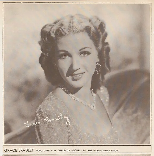 Grace Bradley, bakery card from the Film Celebrities series (D31), issued by the Ward Baking Company — Ward Baking Company