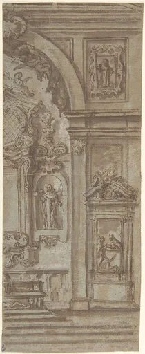 Right Half of a Wall Elevation with a Church Altar