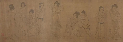 宋 佚名 倣周文矩 宮中圖 卷|In the Palace
