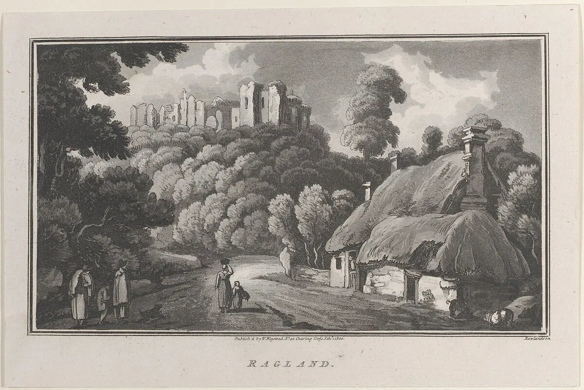 Ragland, from "Remarks on a Tour to North and South Wales, in the year 1797" — Henry Wigstead|John Hill|W. Wigstead|Thomas Rowlandson