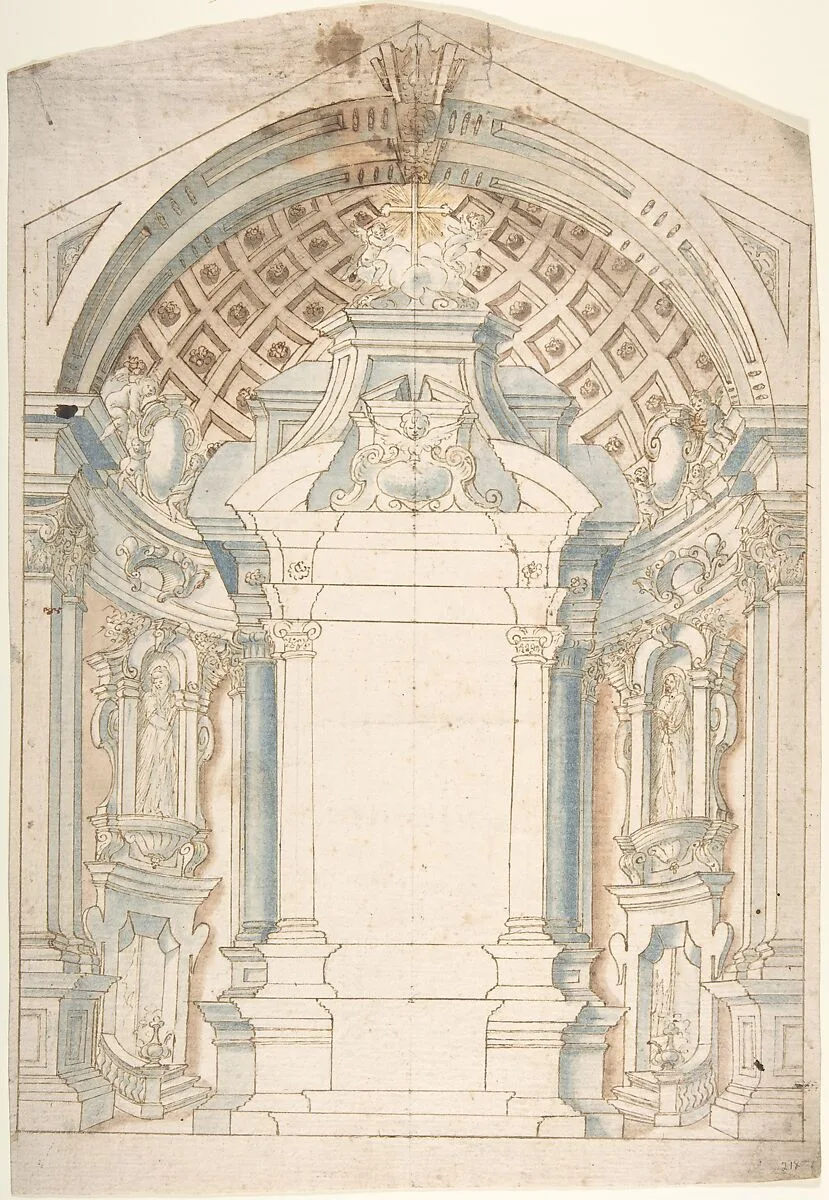 Project for the decoration of an Altar. — Anonymous, Italian, Piedmontese, 18th century