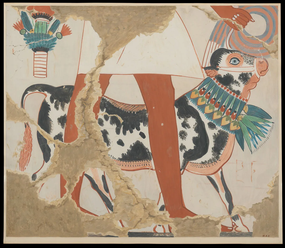 Detail of a Bull from a Procession of Offering Bearers — Nina de Garis Davies