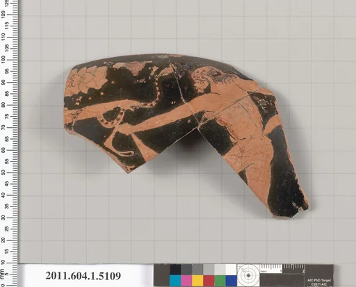 Terracotta rim fragment of a kylix (drinking cup)