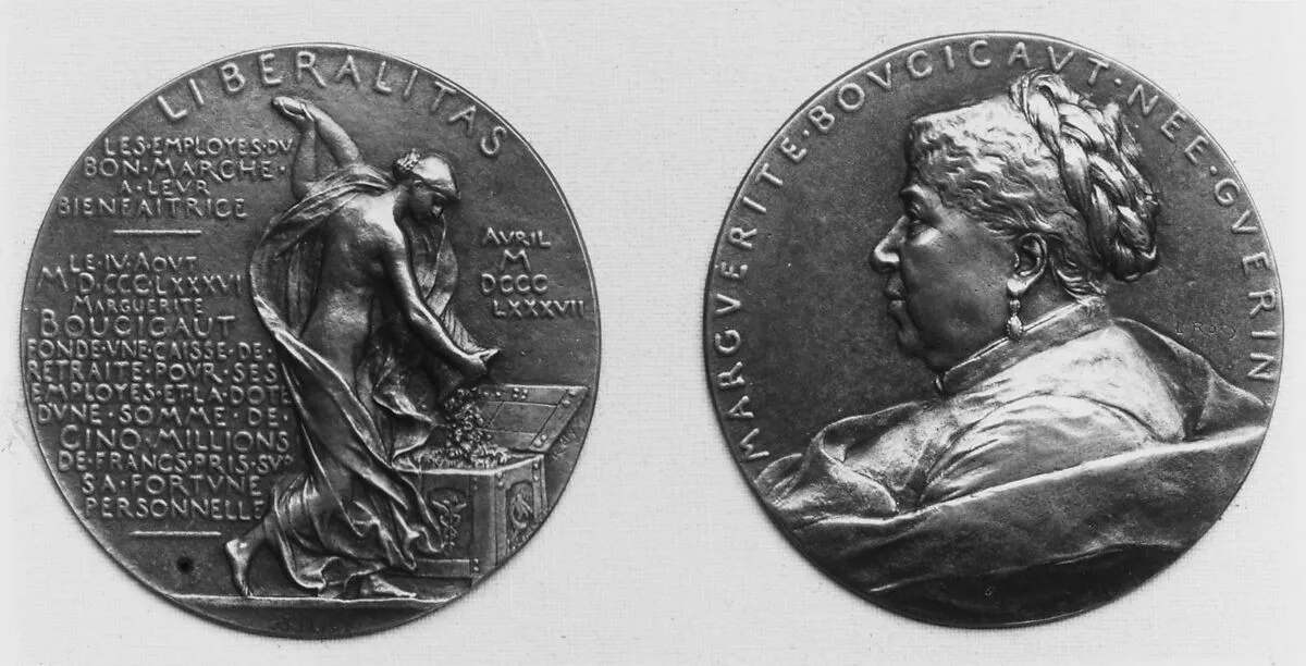 The Founding by Mme. Boucicaut of a Retiring Pension Fund for the Employees of the Bon Marché at Paris, 1886 — Louis-Oscar Roty