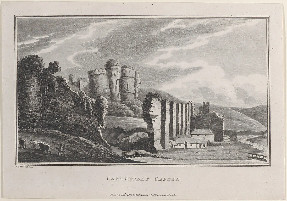 Caerphilly Castle, from "Remarks on a Tour to North and South Wales, in the year 1797" — John Hill|Henry Wigstead|Thomas Rowlandson|W. Wigstead
