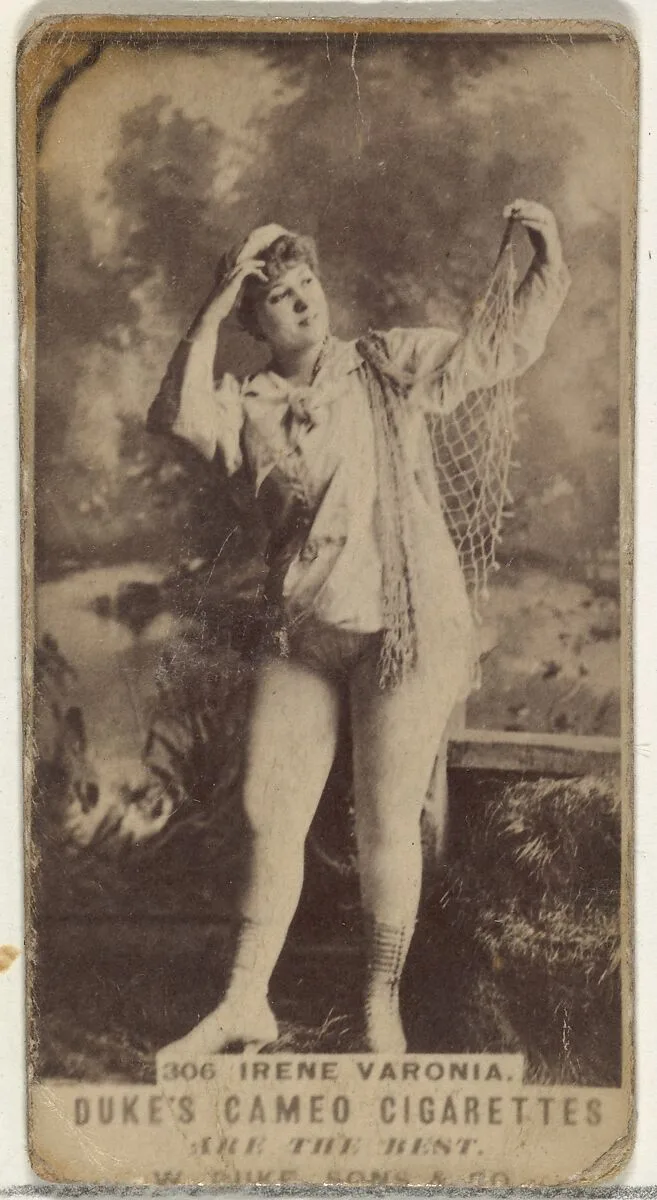 Card Number 306, Irene Verona, from the Actors and Actresses series (N145-5) issued by Duke Sons & Co. to promote Cameo Cigarettes — W. Duke, Sons & Co.