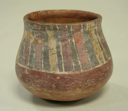 Painted jar with stripes