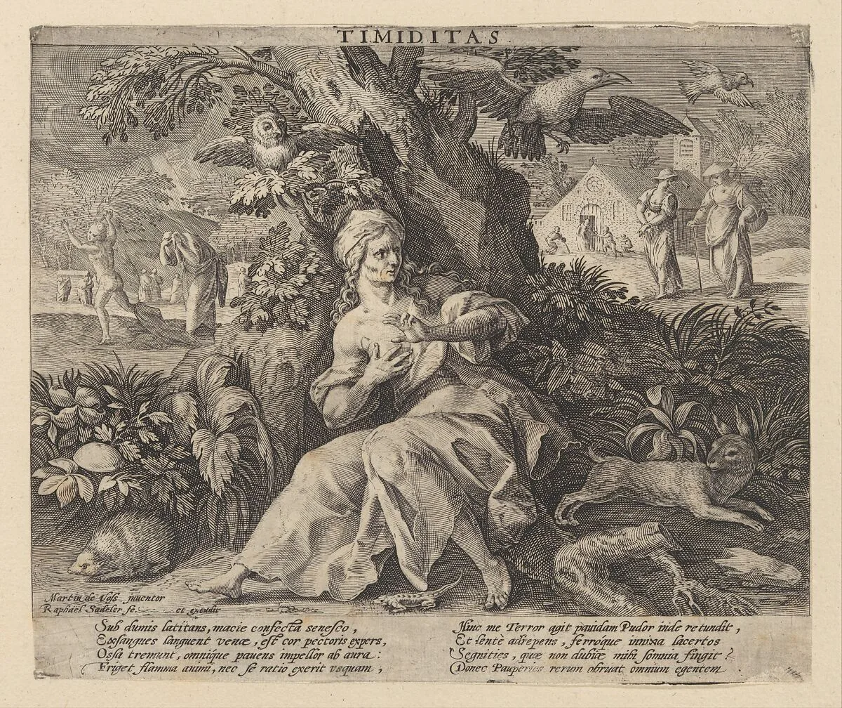 Timiditas from Four Vices — Raphael Sadeler I