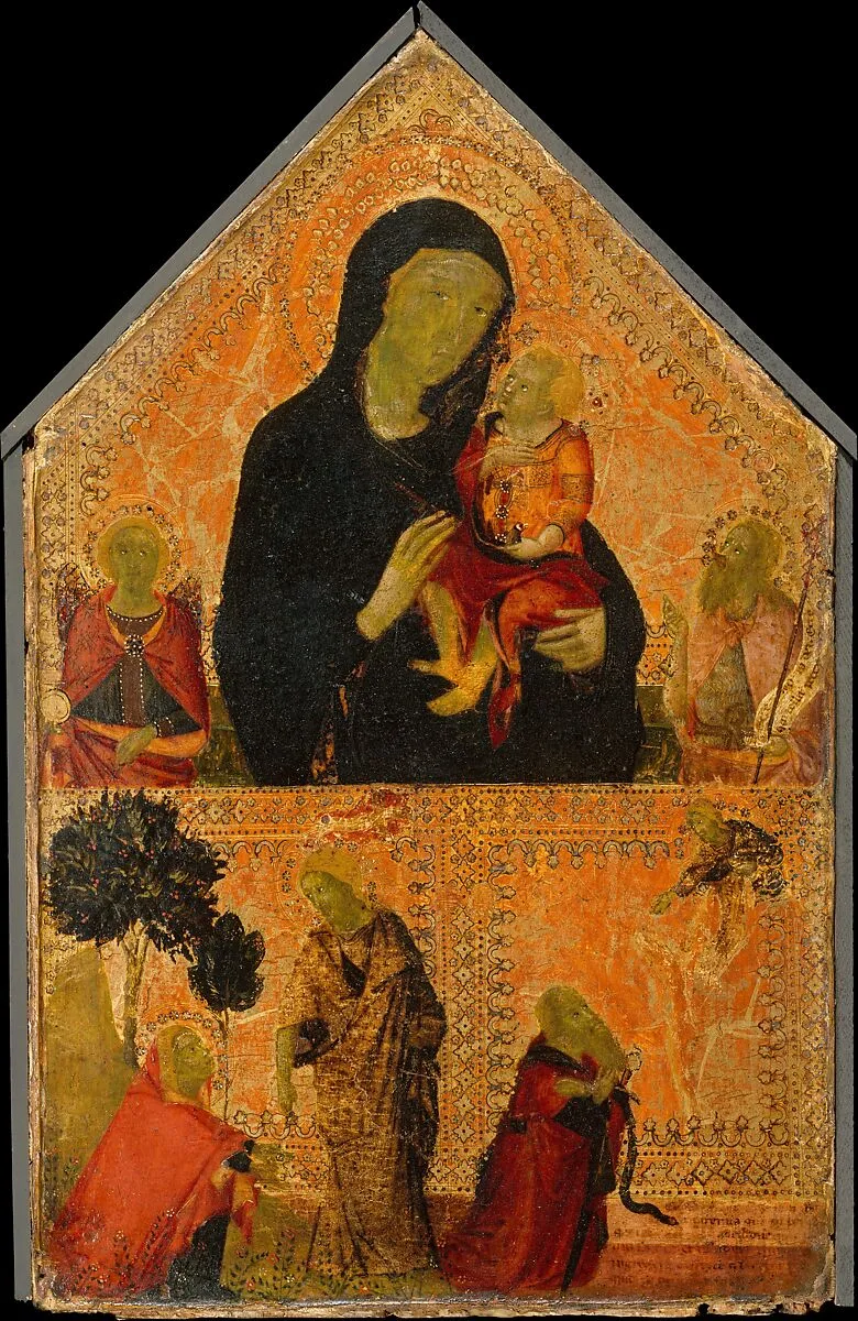 Madonna and Child with Saints Michael and John the Baptist; The Noli Me Tangere; The Conversion of Saint Paul — Italian (Pisan) Painter