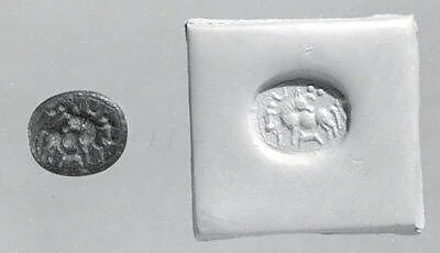 Stamp seal (scaraboid) with animal husbandry scene