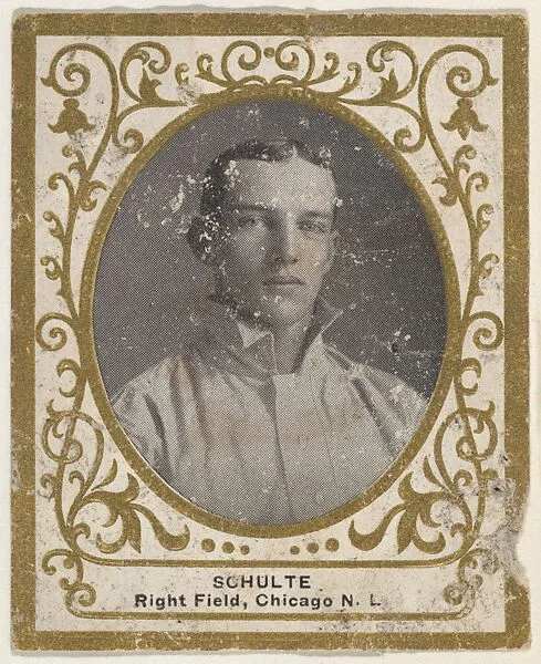 Schulte, Right Field, Chicago, National League, from the Baseball Players (Ramlys) series (T204) issued by the Mentor Company to promote Ramly and T.T.T. Turkish Cigarettes — Mentor Company, Boston|Carl Homer Studios, Boston