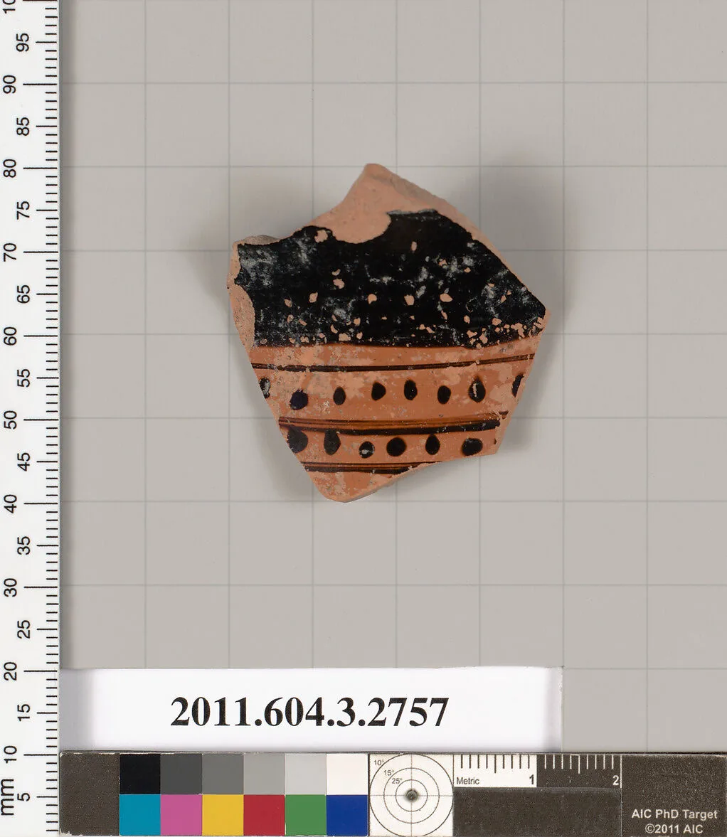 Terracotta fragment of an oinochoe: chous (jug)? — Class of Vatican G 50