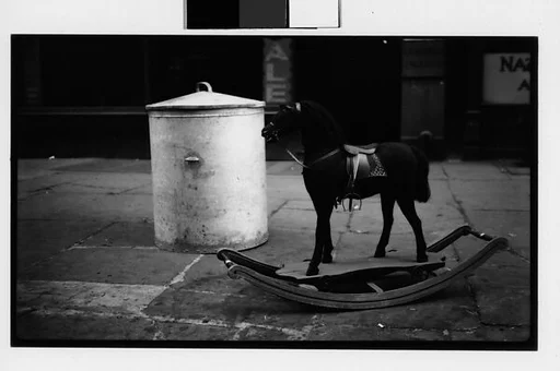 [Hobby Horse on Sidewalk, New York City]