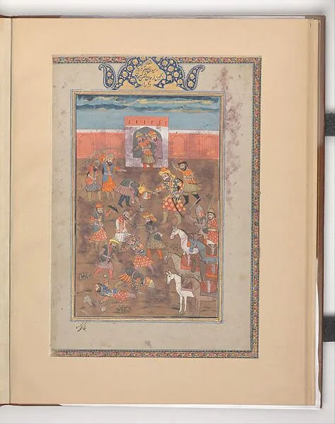 "Rustam Captures the Citadel of Mount Sipand", Folio from a Shahnama (Book of Kings) — Abu'l Qasim Firdausi