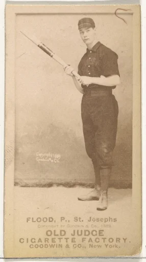 Thomas J. Flood, Pitcher, St. Joseph Clay Eaters, from the Old Judge series (N172) for Old Judge Cigarettes