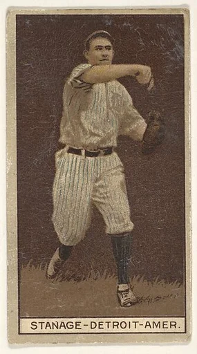 Stanage, Detroit, American League, from the Brown Background series (T207) for the American Tobacco Company