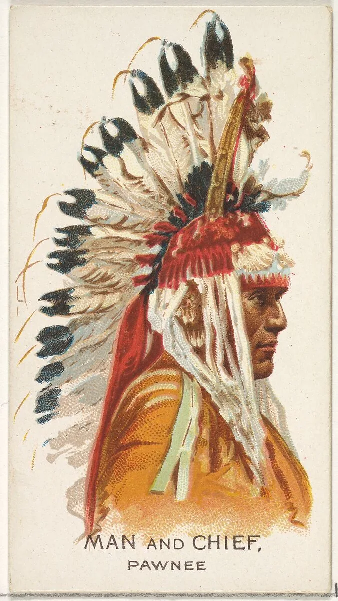 Man and Chief, Pawnee, from the American Indian Chiefs series (N2) for Allen & Ginter Cigarettes Brands — Allen & Ginter