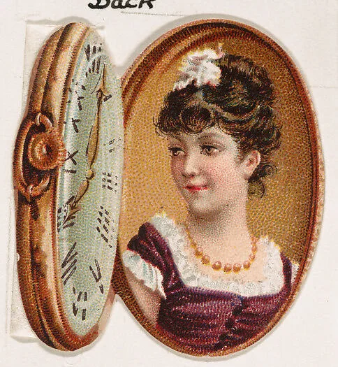 Pocket watch, from the Novelties series (N228, Type 3) issued by Kinney Bros. — Kinney Brothers Tobacco Company