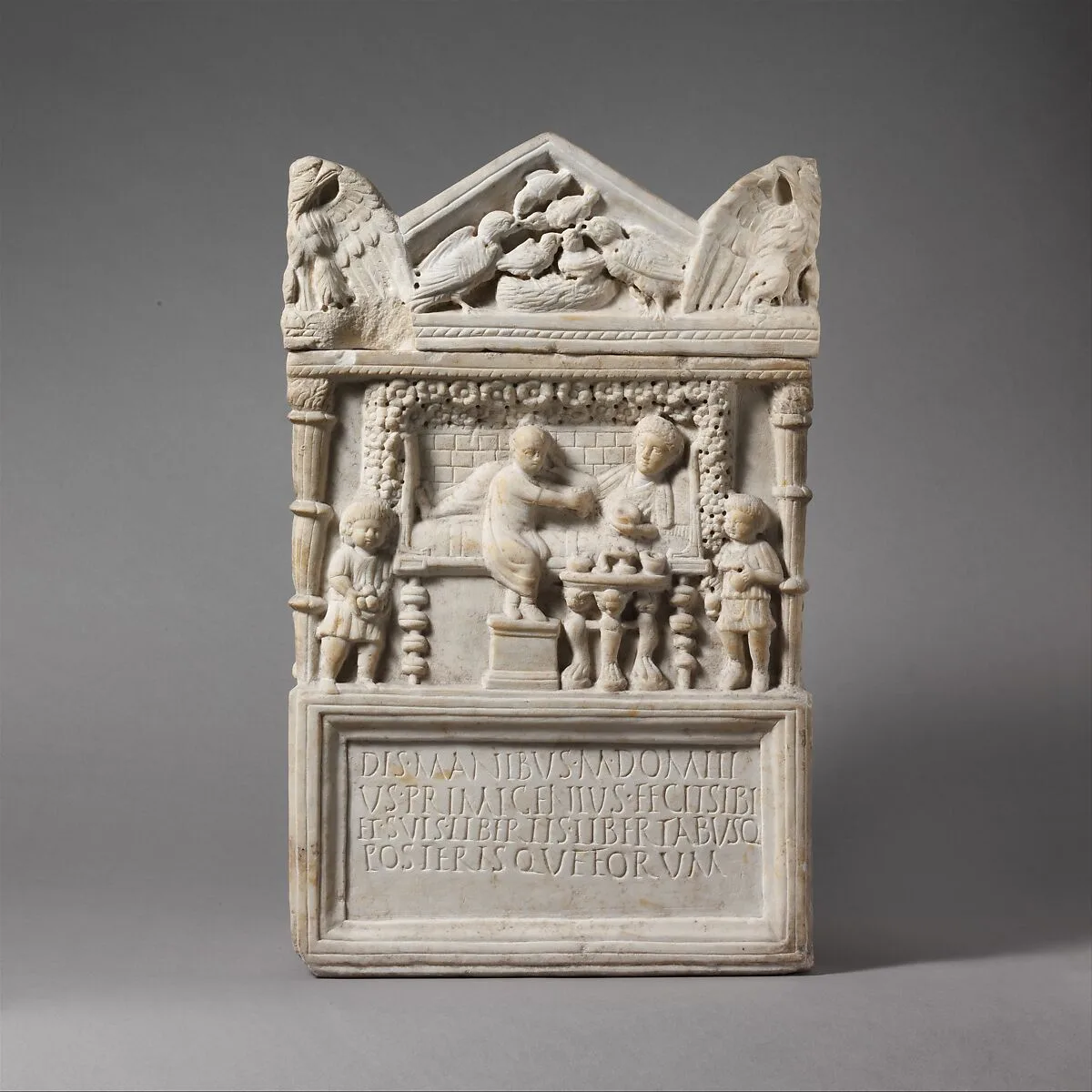 Marble cinerary chest with lid — Unknown