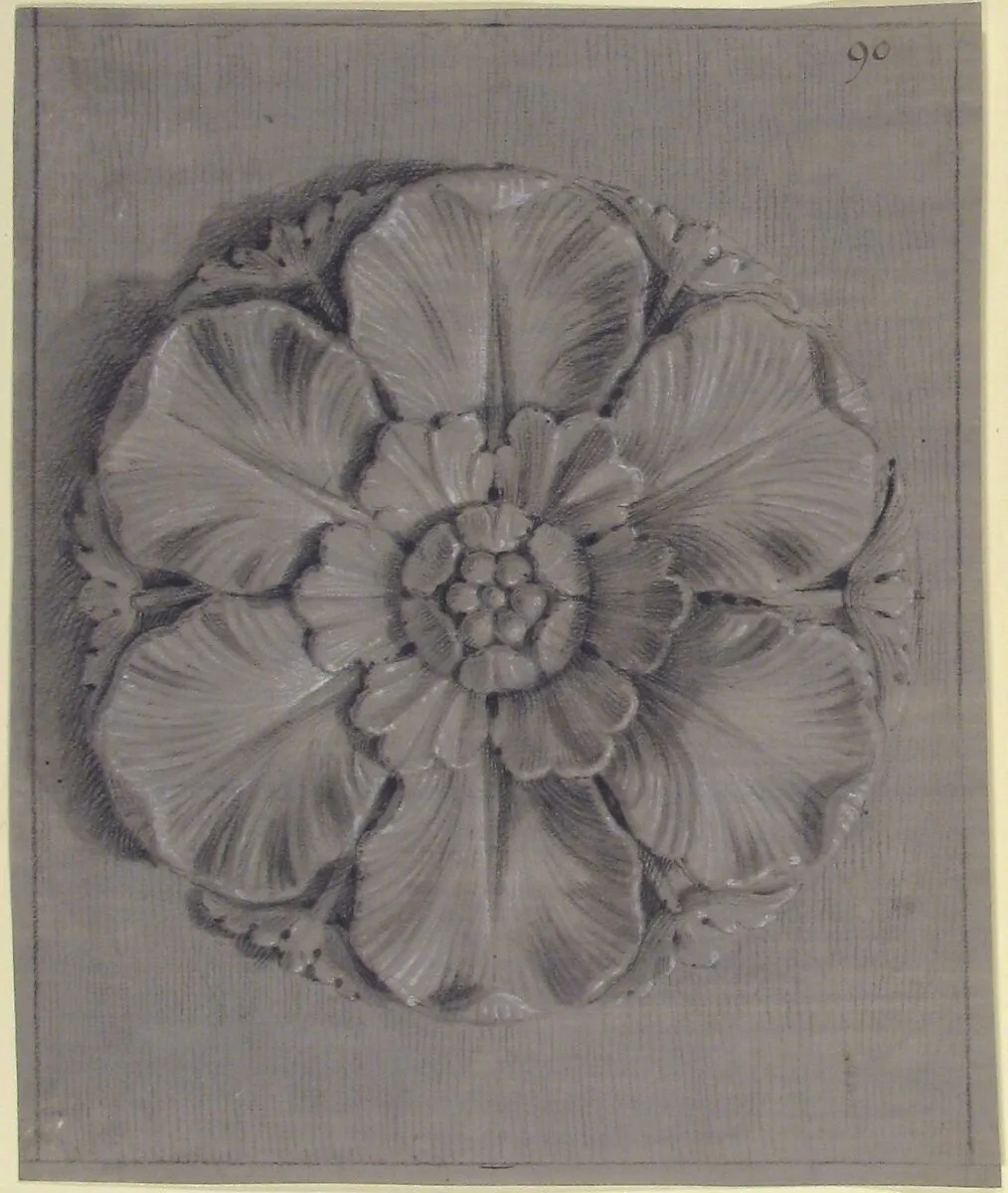 Design for a Rosette Relief — Anonymous, French, 19th century
