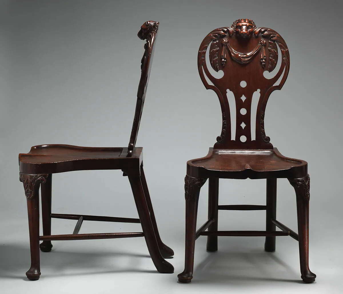 Pair of hall chairs — Unknown