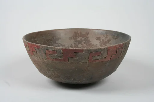 Painted bowl with geometric pattern