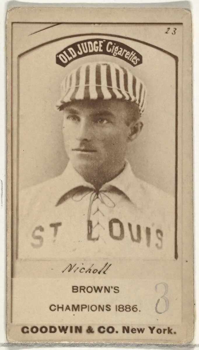 Hugh Nicol, St. Louis Browns, from the Old Judge series (N172) for Old Judge Cigarettes — Goodwin & Company