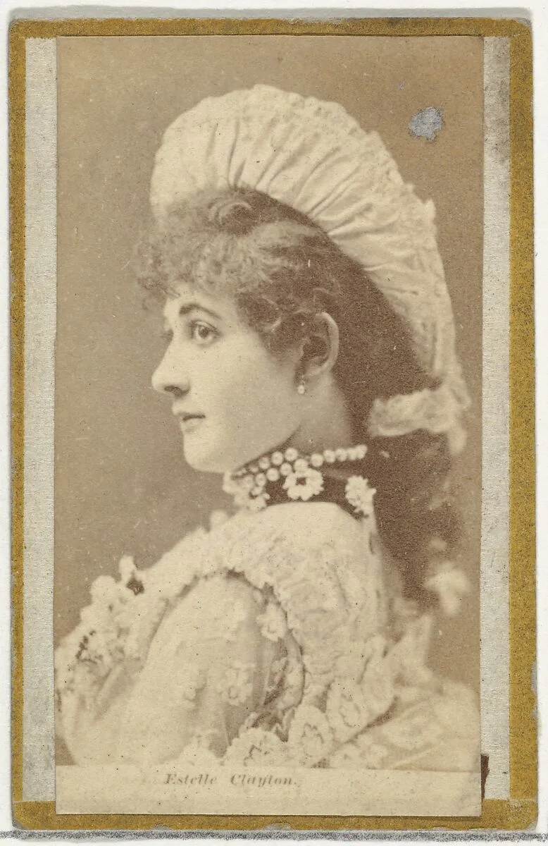Estelle Clayton, from the Actresses and Celebrities series (N60, Type 2) promoting Little Beauties Cigarettes for Allen & Ginter brand tobacco products — Allen & Ginter