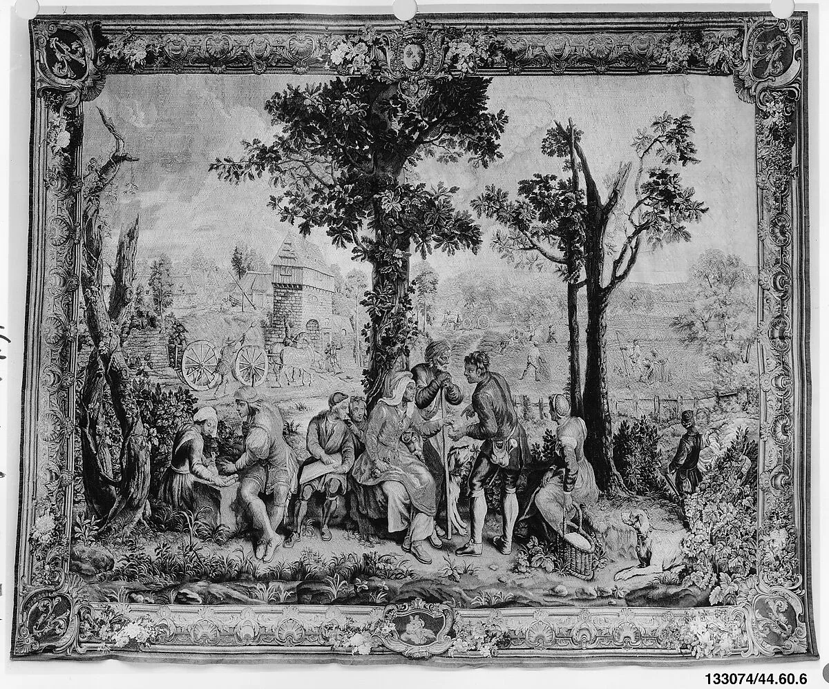 August from a set of The Months of Lucas — Manufacture Nationale des Gobelins|Michel Audran|Comte de Toulouse|Master of the Months of Lucas|Joseph Yvart|Charles Chastelain|Louis de Boulogne the Younger|Pierre Josse Perrot